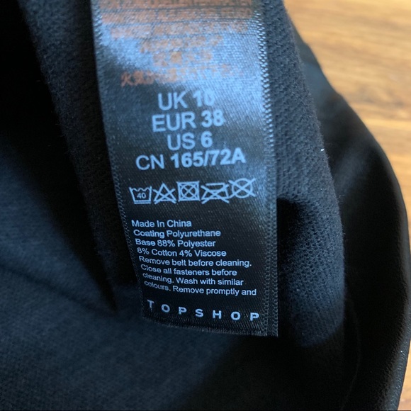 Topshop Black Faux Leather PU Hardware Mini Skirt - Picture 11 of 13
